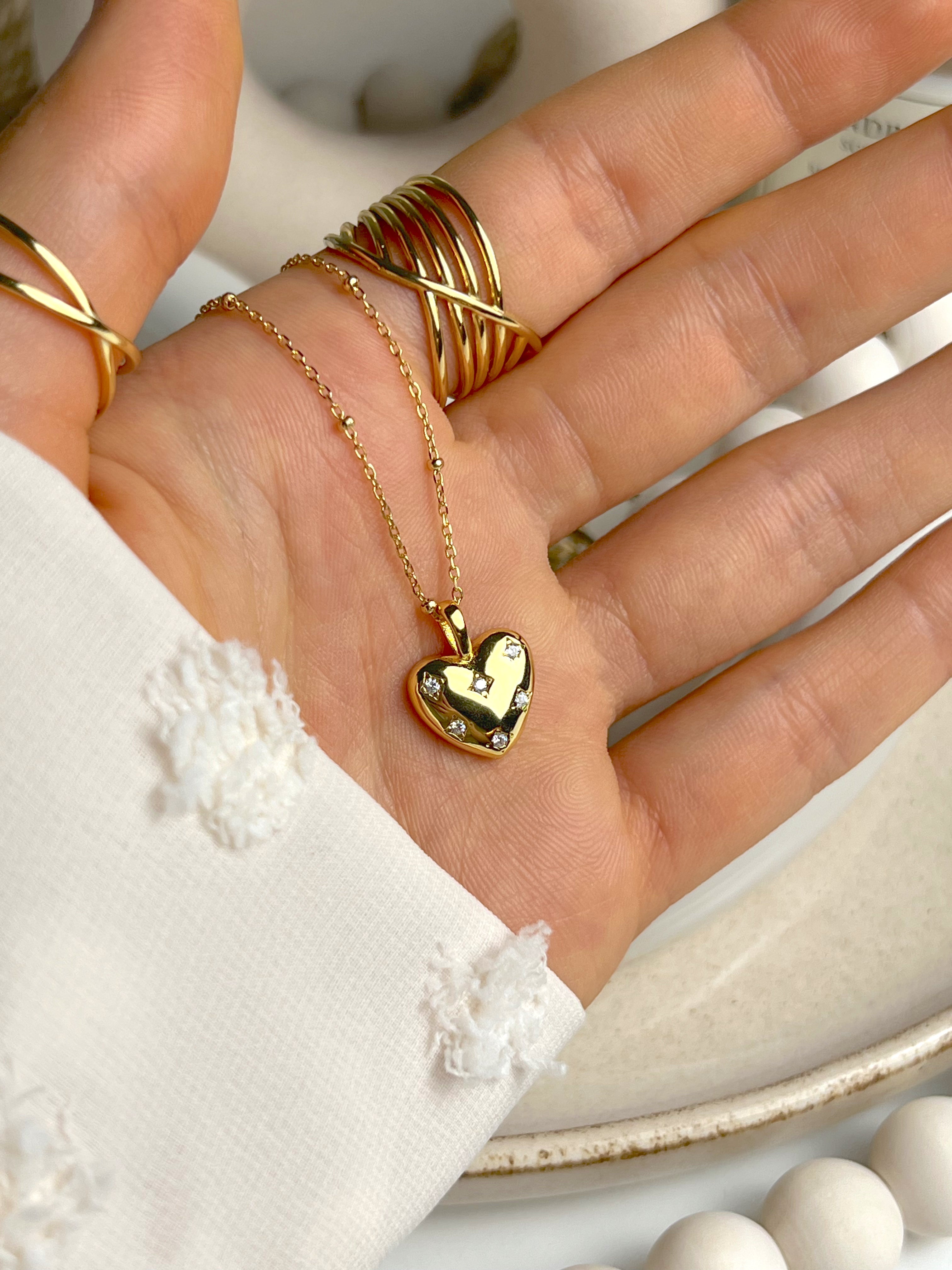 Mi collar de corazón de diamantes