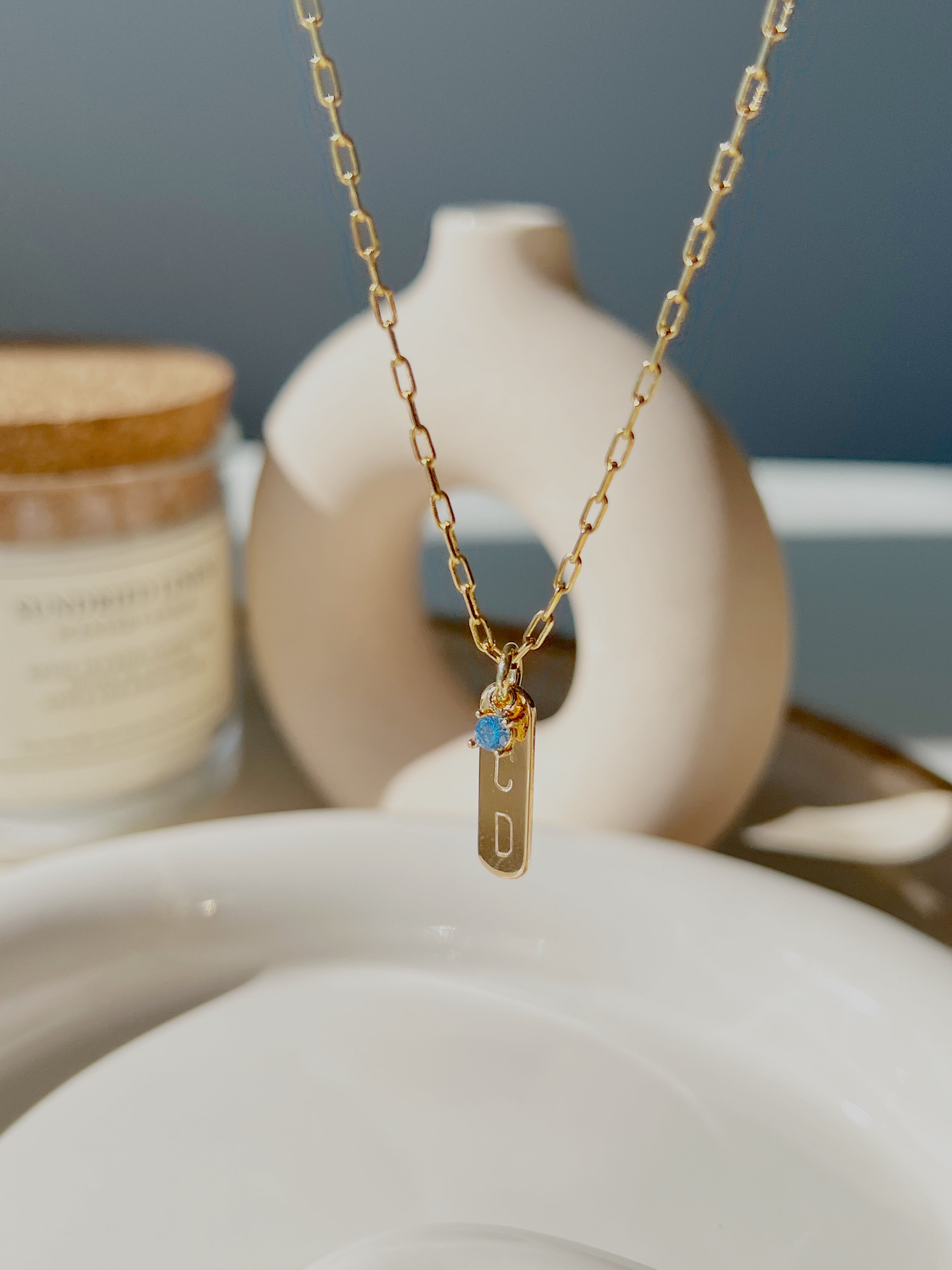 Dije de piedra de nacimiento (para collar y pulsera)
