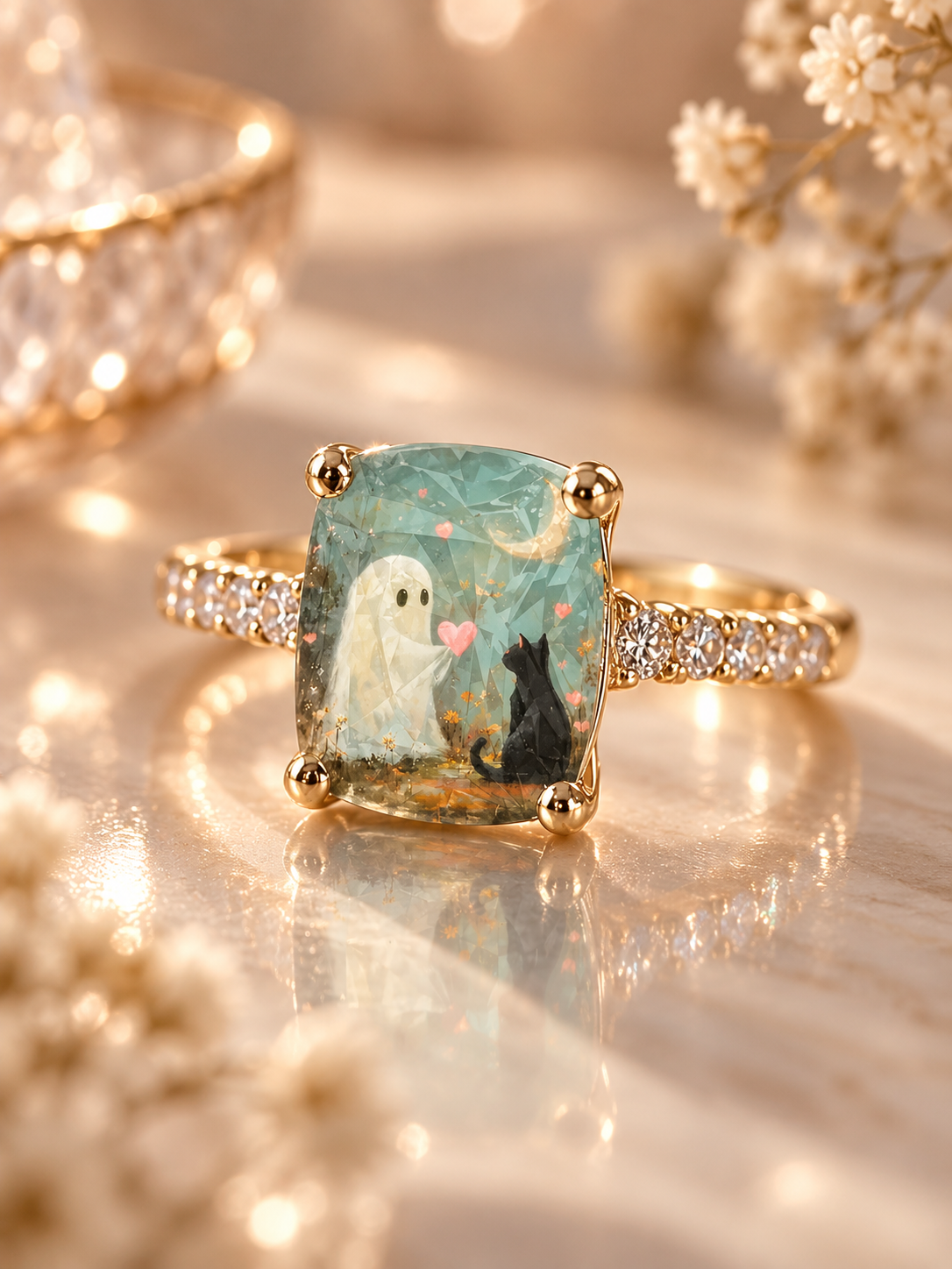 Ghost & Cat Square Ring