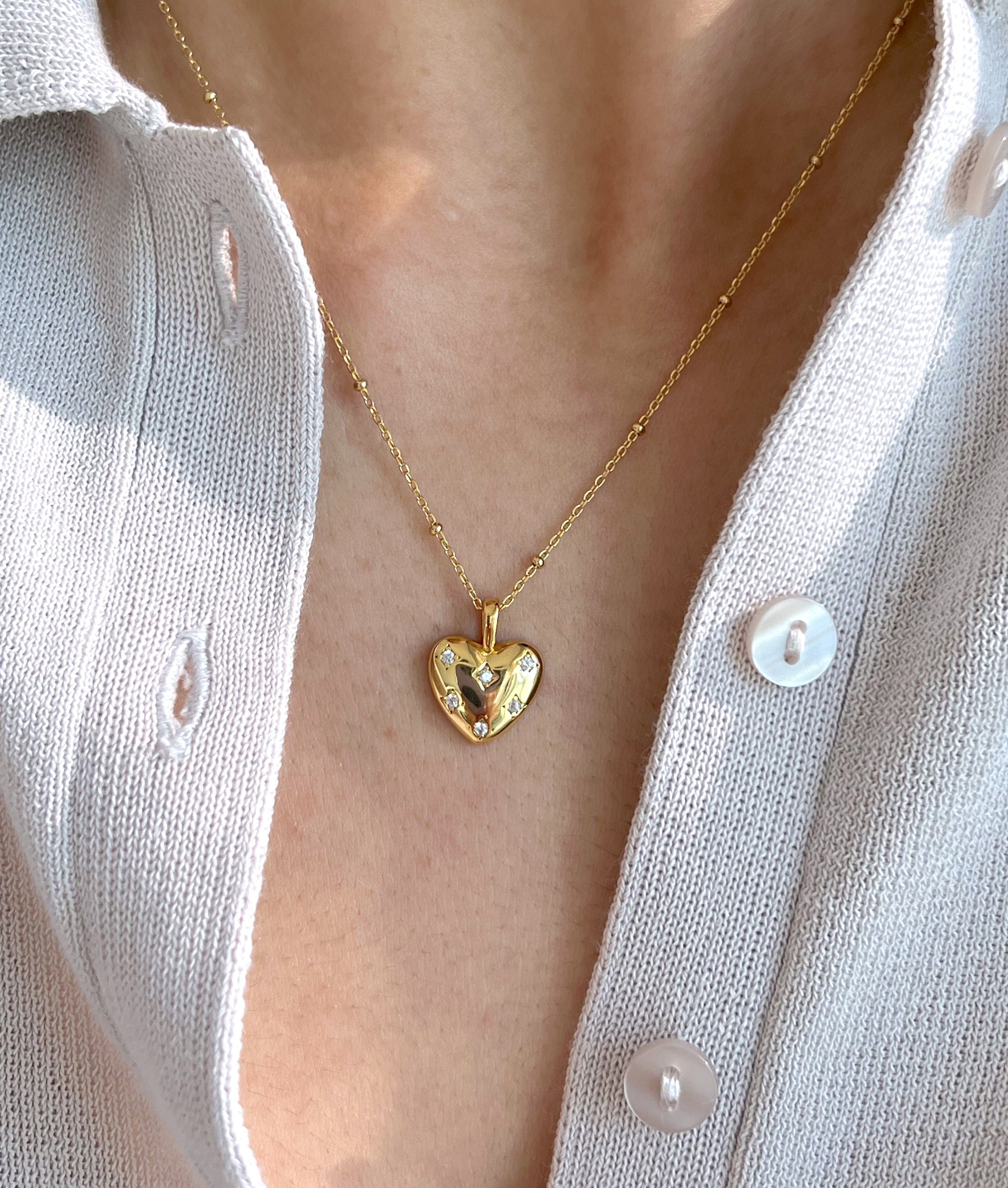Mi collar de corazón de diamantes