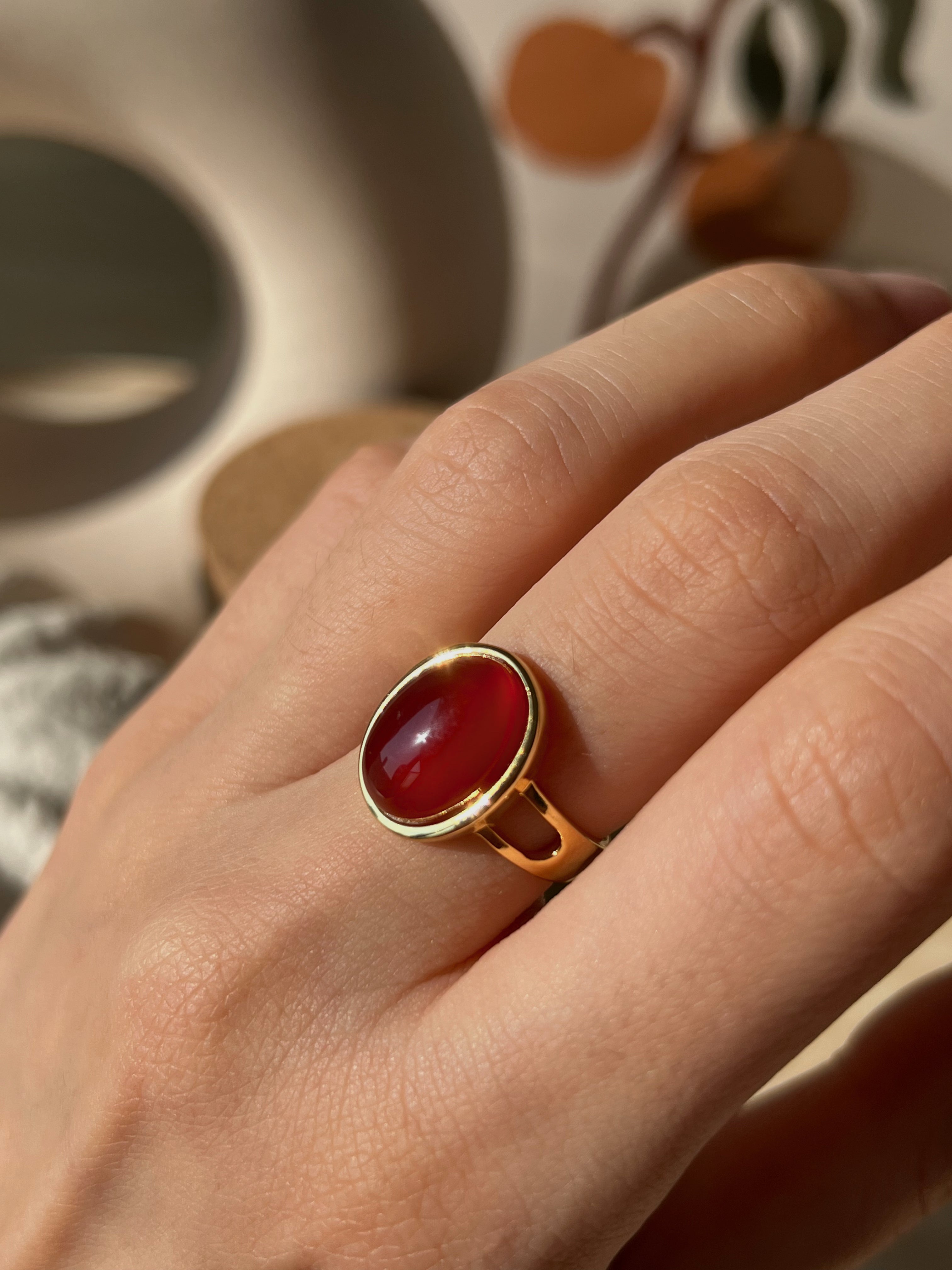 Anillo de cornalina