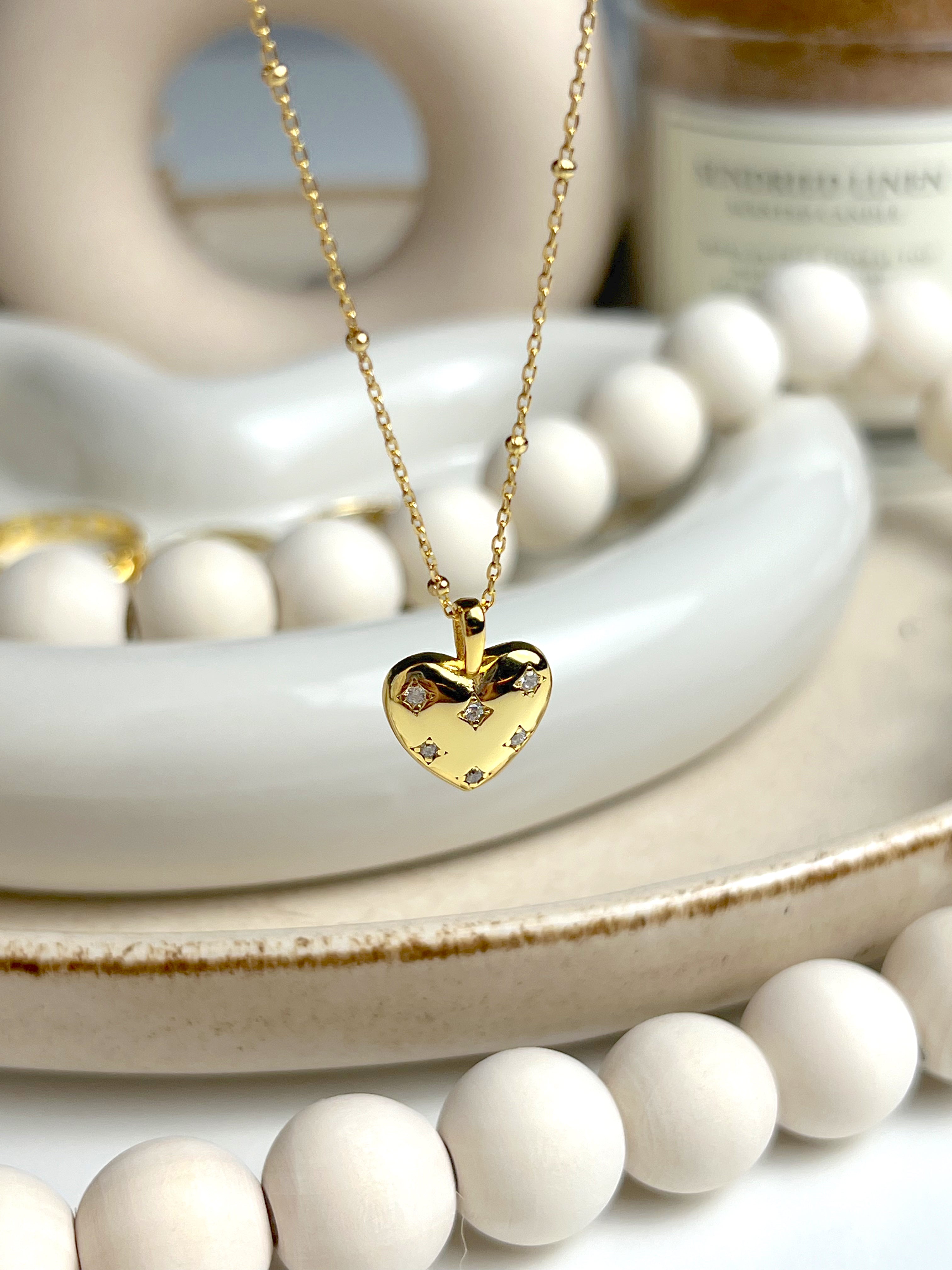 Mi collar de corazón de diamantes