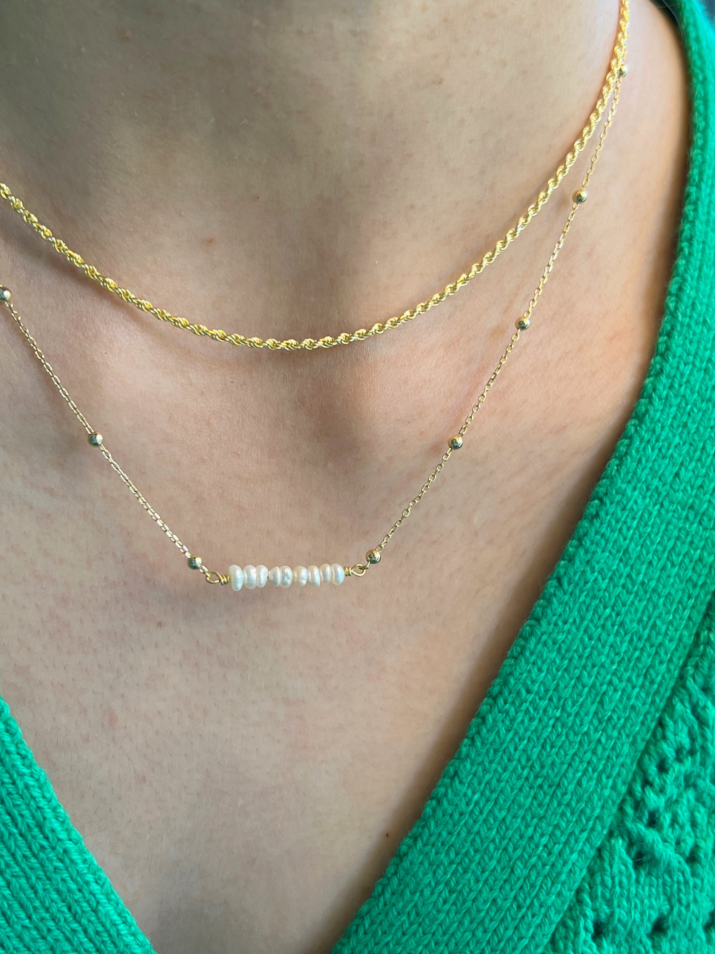 Collar de barra de perlas