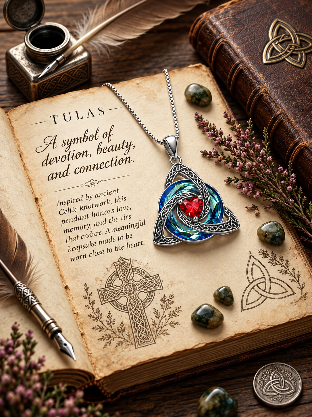 Celtic Knot Birthstone Necklace