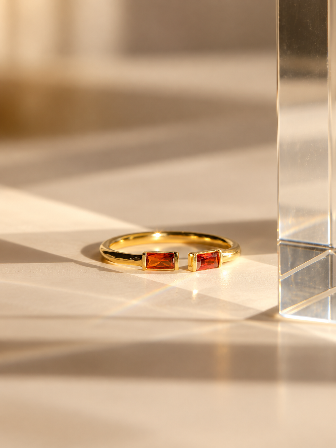 Baguette Duo Birthstone Ring