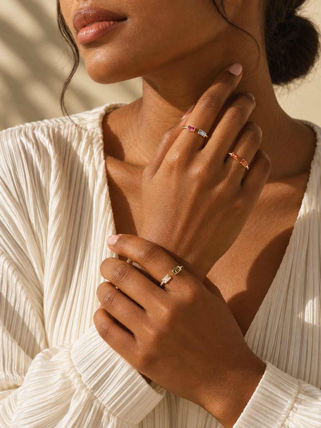 Baguette Duo Birthstone Ring