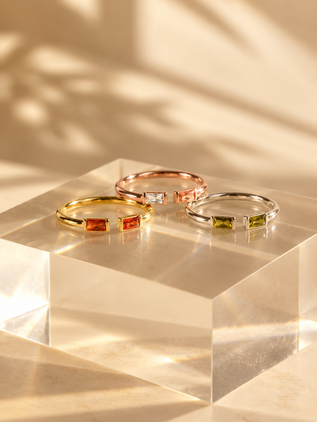 Baguette Duo Birthstone Ring